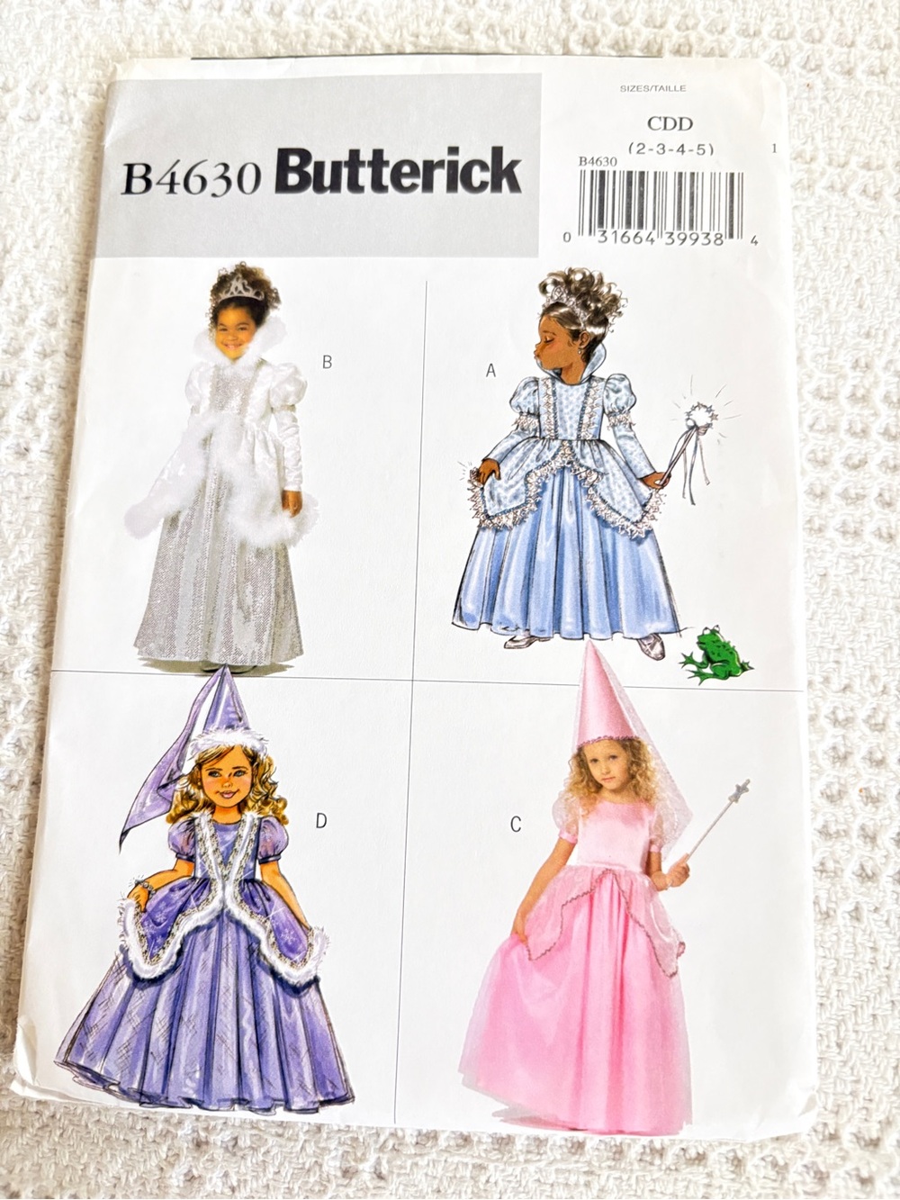 Butterick Pattern B4630 CDD for Child’s Princess Costumes